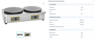 Crepera Doble Profesional