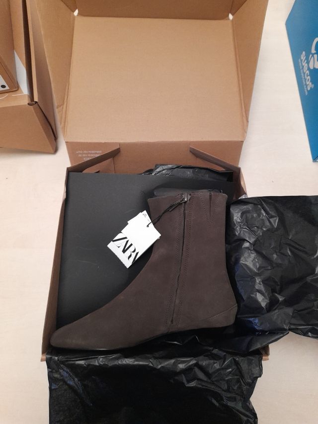 Botas de piel Zara Talla 36 Marrón