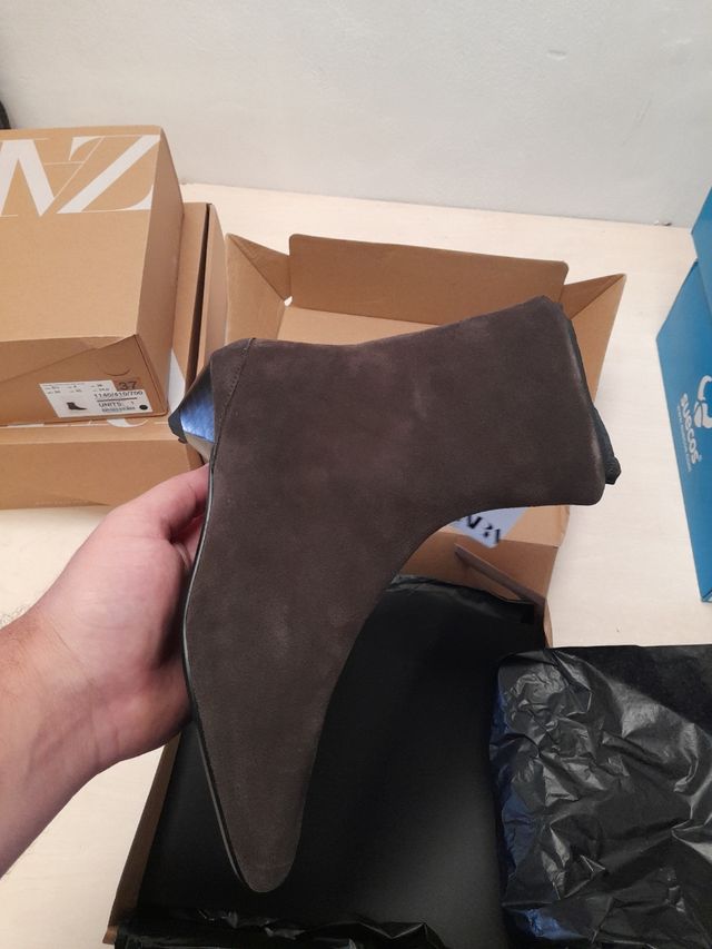 Botas de piel Zara Talla 36 Marrón