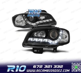 FAROS PARA SEAT IBIZA CORDOBA 6K2 99-02 LUZ DIURNA FONDO NEG