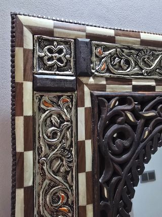 Espejos  Árabe Grande Madera y Plata