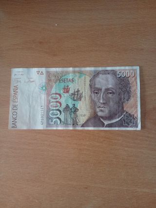 Billete 5000 Pesetas España 1992