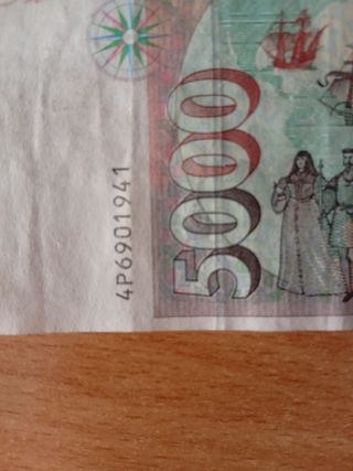 Billete 5000 Pesetas España 1992