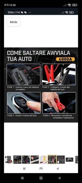 BRPOM 4000A Arrancador de Coches, Jump Starter Por