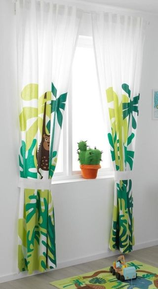 Cortinas Infantiles Selva Mono y Hojas