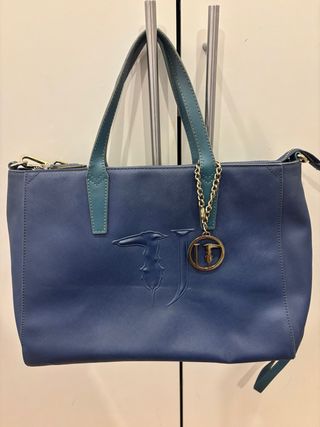 Borsa Trussardi blu con logo