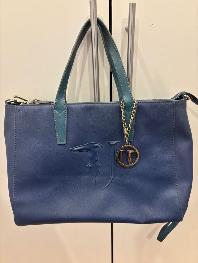 Borsa Trussardi blu con logo