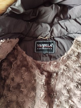 Plumas gris capucha pelo forro interior