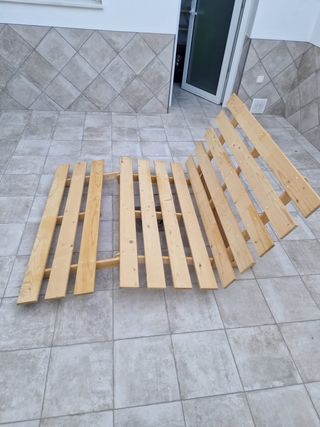 Tumbona doble de madera para jardín