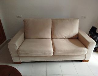 Sofá de 2 plazas beige 