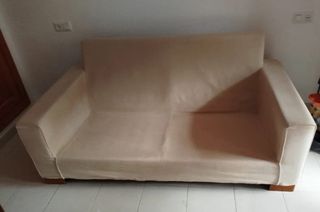 Sofá de 2 plazas beige 