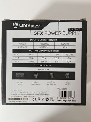 Fuente alimentación Unykach SFX 450 W 