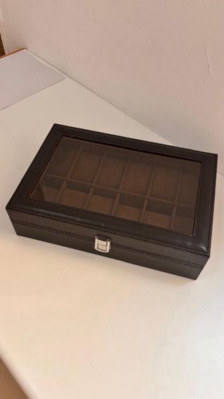Organizador de Relojes Negro y Marrón