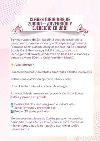 Clases dirigidas de Zumba  
