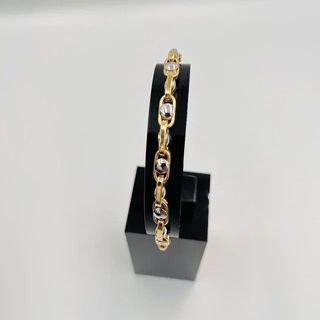 PULSERA BARBATE CLAVOS BICOLOR. Oro 18k.