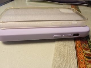 2 Fundas iPhone 13 mini Morado y Transparente