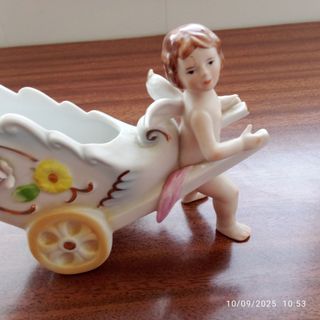 Carriola Ceramica Angelo Decorazione