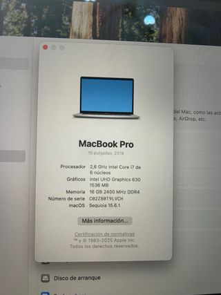 MacBook Pro 15 con Touch Bar / i7 & cargador