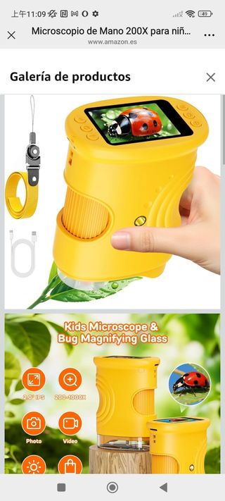 Microscopio Infantil 200X con Pantalla