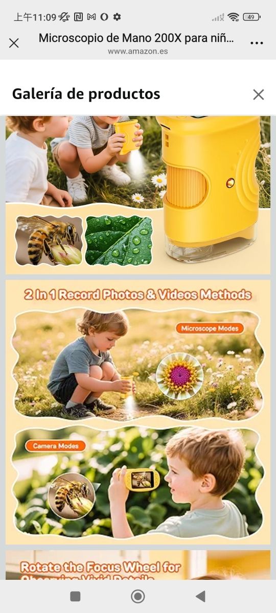 Microscopio Infantil 200X con Pantalla