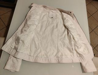 Giubbino ecopelle bianco foderato