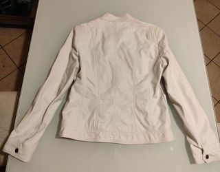 Giubbino ecopelle bianco foderato