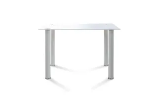 mesa de cristal templado+6 sillas polipiel nuevo