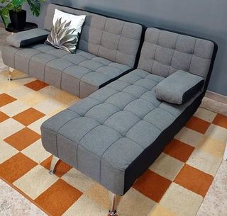 Sofá Cama Gris y Negro 198x146cm