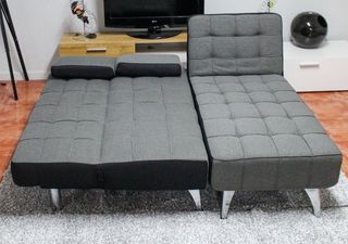 Sofá Cama Gris y Negro 198x146cm