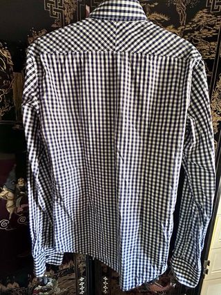 Camisa Zara Cuadro Vichy Azul y Blanco