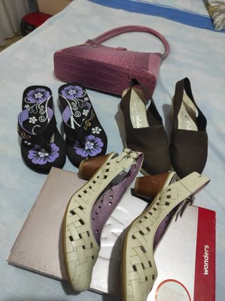Zapatos Beige y Morado