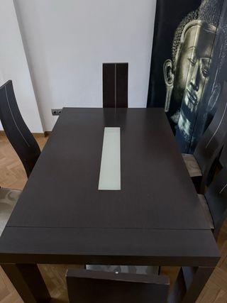 Mesa extensible y 6 sillas