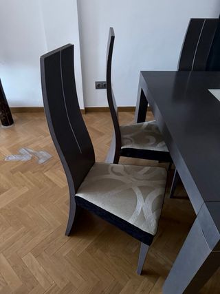 Mesa extensible y 6 sillas