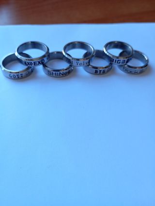 Anillos Kpop BTS, EXO, GOT7, SHINee, BIGBANG...