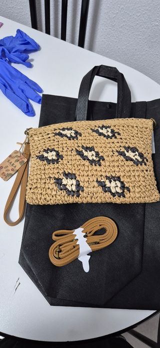 Bolso de mano rafia Sara