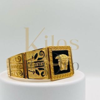 BRAZALETE MEDUSA Y GRECA. Oro 18k. 
