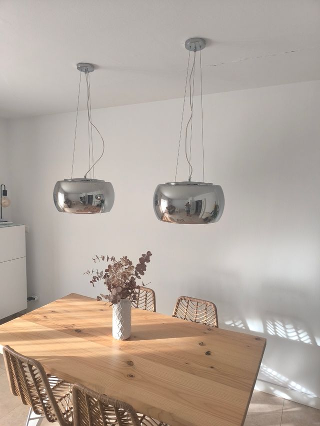 Lámparas colgantes plateadas