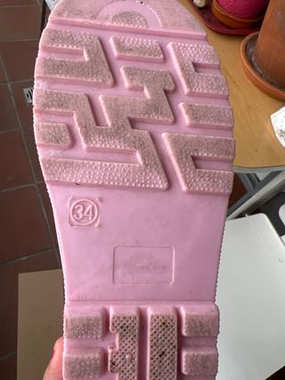 Botas de agua para niña color rosa talla 34,