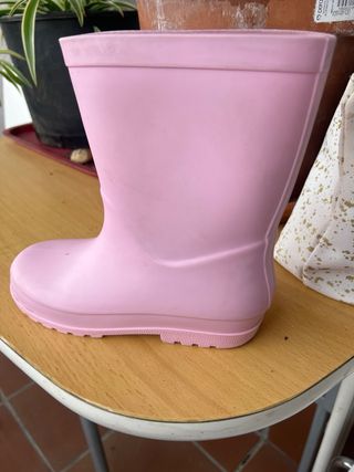 Botas de agua para niña color rosa talla 34,