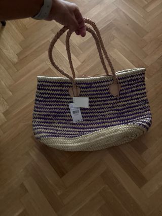 Bolso de rafia Mango nuevo con etiquetas.30x54