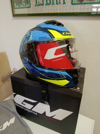 Casco Moto Composito Blu/Giallo