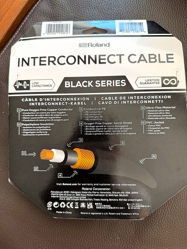 Cable Roland jack-stereo Black Series  4,5m NUEVO