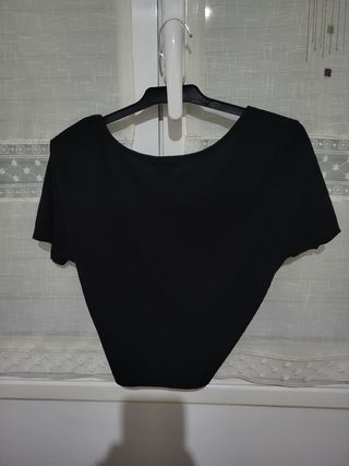 Camiseta negra nudo Primark talla única