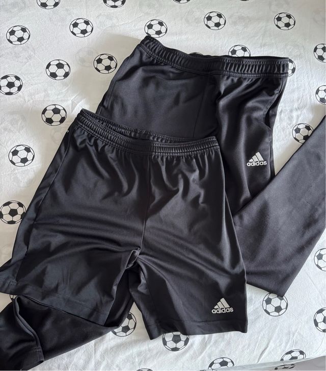 Conjunto Adidas Pantalón Largo y Corto Negro T.13-