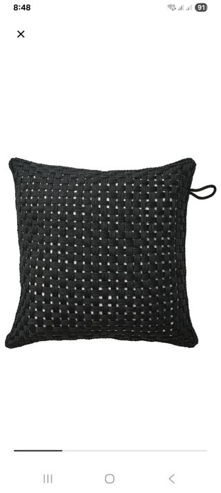 Cojín y funda IKEA negro tejido. NUEVO