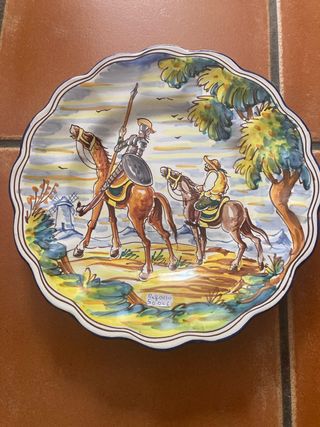 Plato Cerámica Talavera Quijote 32cm