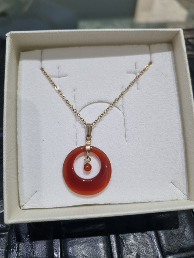 Collana vintage corniola oro