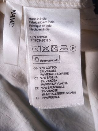 Blusón blanco roto H&M crochet. T: 13-14 años