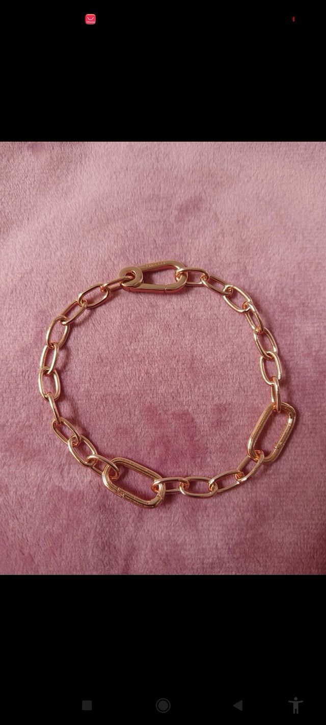 Pulsera eslabones oro rosa y plata