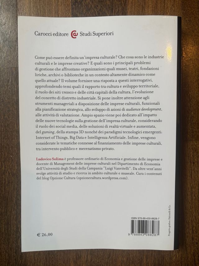 Management per l'impresa culturale